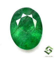 9x7 MM Certifié Naturel Émeraude Coupe Ovale 1.93 Cts non Traité Ample Gemme