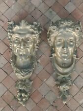 Très Grands Bronze d'ameublement Cariatides Applique Anciens