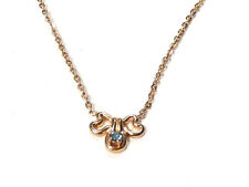 Bijou plaqué or 18 carats collier noeud topaze bleue  naturelle necklace