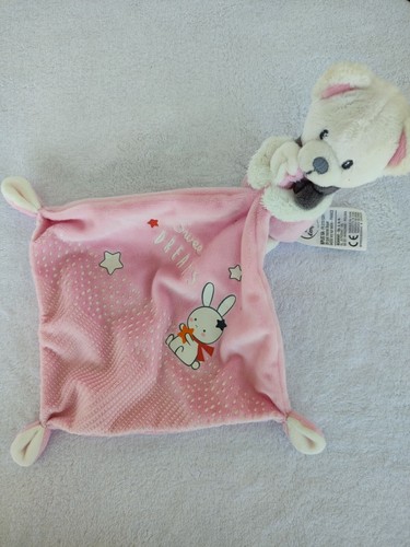 Doudou mots enfant ours rose - d'enfant,