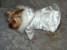 Dog Clothes Reversible Hood Coat Small Only WHITE