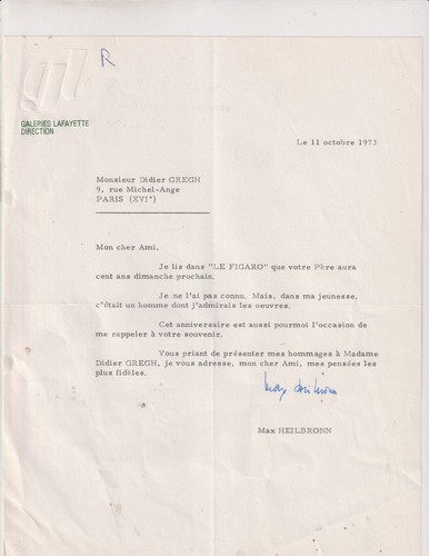 1973 lettre signée - lettre,