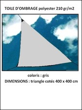 Voile d'ombrage gris triangulaire cotés 4 m x 4 m