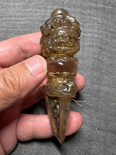 Vintage clear quartz - clear, phurba