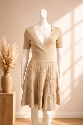 Robe sandro maille - maille, beige