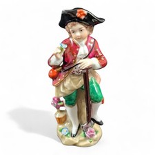 Joli Tôt 20th Siècle Sitzendorf Porcelaine Figurine D'Une Jeune Jardinier