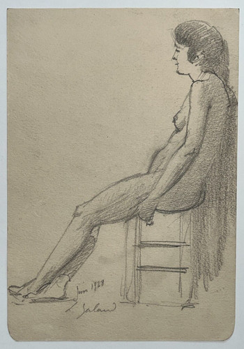 Curiosa femme nue - femme, chaise