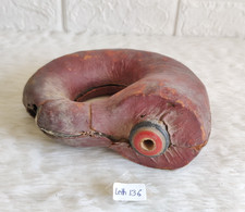 Flasque À Poudre En Carton En Cuir Vintage Rouge LETH136