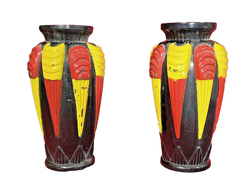Paire vases art déco en - vases,