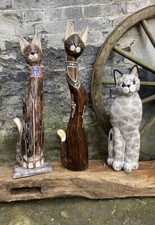 Skulpture En Bois Chat
