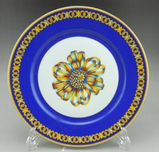 Plat  porcelaine Hermès Paris Cocarde de soie Grande assiette D 27.5CM