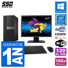 PC Tour Dell 3040 Ecran 22" Intel G4400 RAM 16Go SSD 120Go HDMI Windows 10 Wifi