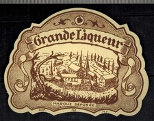 Ancienne étiquette de Alcool-Grande Liqueur-Village-église-R.50