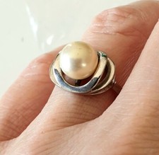 Bague ancienne en Argent perle