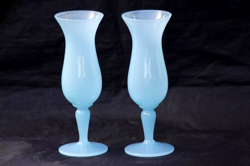Vase opaline bleue - bleue, vintage