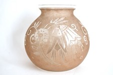 Croismare / verrerie Belle Etoile : gros vase boule Art Déco, signé Lorrain.