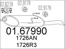 SILENCIEUX ARRIèRE PEUGEOT 406 BREAK 2.1 TD 12V,1.9 TD