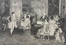 Le Menuet d'après Schmutzler xylographie par Krell  1873 Danse musique baroque