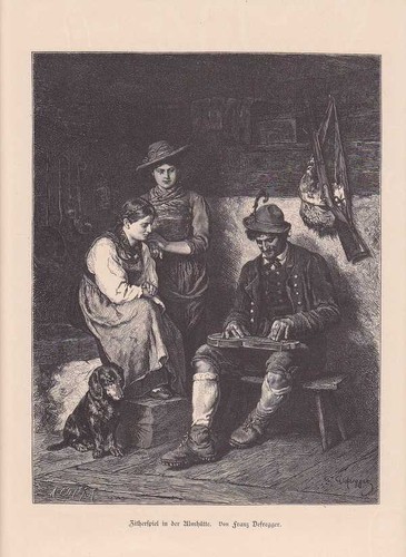 Zither zitherspieler jäger - zither,