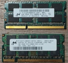 2 BARETTES MEMOIRE SODIMM 1Go