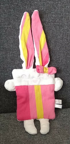 Doudou lapin rose blanc - a8-doudou,