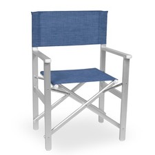 Chaise Metteur en Scène Ketty Aluminium Avec Assise Et Dossier Textilene Bleu