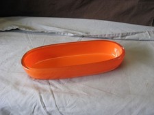 Porte-brosse en verre orange épais Art Déco 1930 ou Murano années 1970