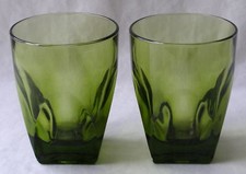 2 HAZEL-ATLAS CAPRI COLONIAL SQ. BOTTOM FLAT TUMBLERS 