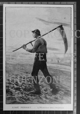 L'HOMME DES CHAMPS AIME PERRET FERMIER  FAUX   Tableau ART print gravure 1893 