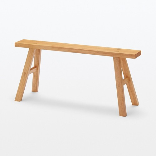 Muji rubber wood bench - wood, stool