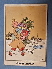 Tintin Magnifique Carte Postale Tintin - Bonne Année - TBE