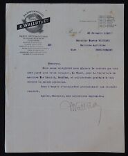 Billhead Facture PARIS 1919 Machine agricole WALLUT Mac Cormick illustrée 130