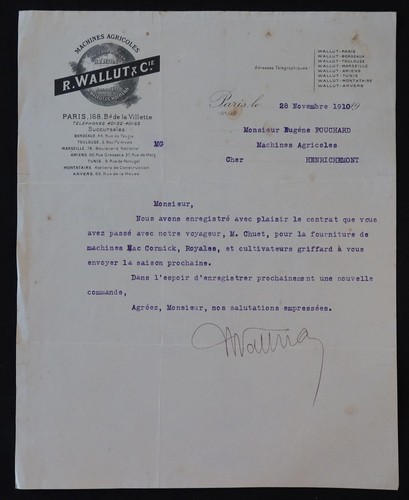 Billhead facture paris 1919 - paris,