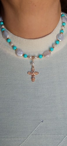 Collier perles rivière - de,