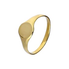 Bague Chevalière Ronde pour Enfants en Or Jaune 9 Carats - Tailles 0.5 à 4