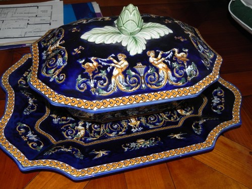 Soupière avec plat gien - soupière,