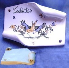 Plaque de porte Toilettes en
