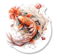 POISSON ROUGE CARPE KOI CHINE CORÉE JAPON ZEN AUTOCOLLANT STICKER PF125