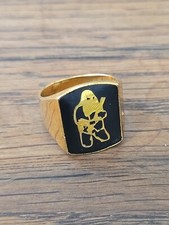 Bague Chevaliere Fantaisie Metal Doré Taille 12 Le Rebel Corse Ribellu Flnc