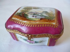 BOITE PORCELAINE PEINTE MAIN -