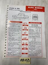 Fiche technique automobile Alfa Roméo 1750 coupé spider véloce édition 1970 RTA