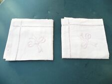 paire de taies d'oreiller ancienne en métis brodé