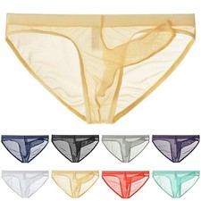 Slip homme taille basse résille respirante nez éléphant transparent caleçon