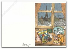 Ex-libris Walthéry Hommage à Jacobs et à Blake et Mortimer Signé 21x29,5 cm