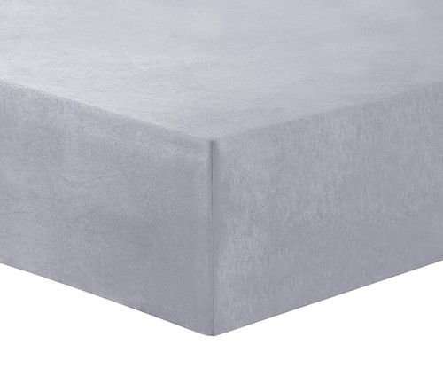 Drap housse flanelle gris - drap,