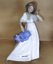 NAO LLADRO SCULPTURE Pauvre Nounours Fille Porcelaine Statue 7MAG 30/07