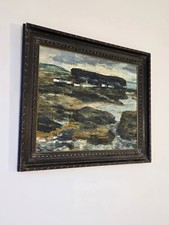 Edmond CHAUVET (1903-1068) Cotes Bretonnes Expressionnisme Huile Sur Paneau