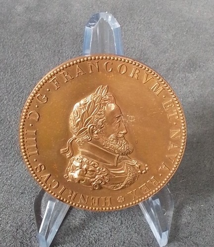 Médaille bronze henri iv - médaille,