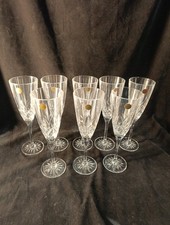 8 Coupes A Champagne En Cristal d'Arques Grand Modèle Hauteur 22cm.