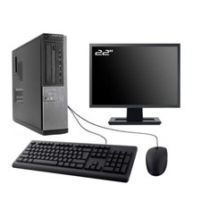 PC Dell Optiplex 9010 DT Ecran 22" Intel I5-3470 RAM 8Go SSD 2To W10 Wifi